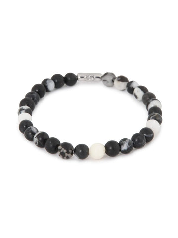 Big black bracelet silver