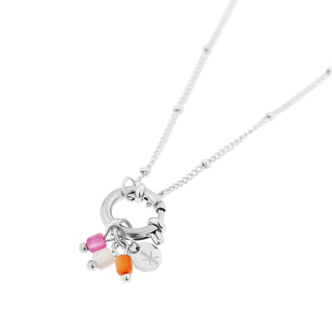 Blossom long necklace silver