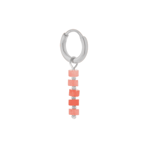 Single coral reef hoop silver