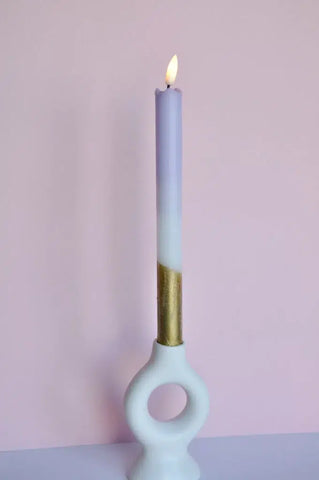 LED pillar kaars Lilac gold