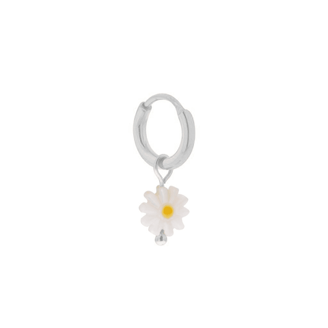 Single daisy hoop silver