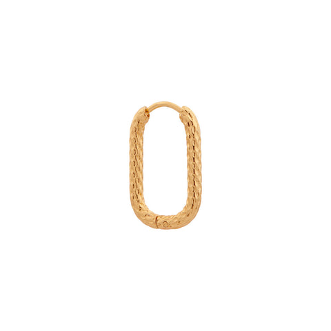 Single Dottie Oval Hoop Gold