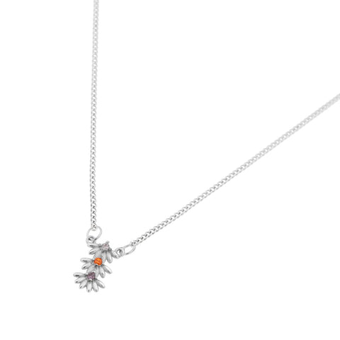 Flower power necklace silver