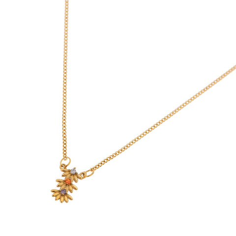 Flower power necklace gold
