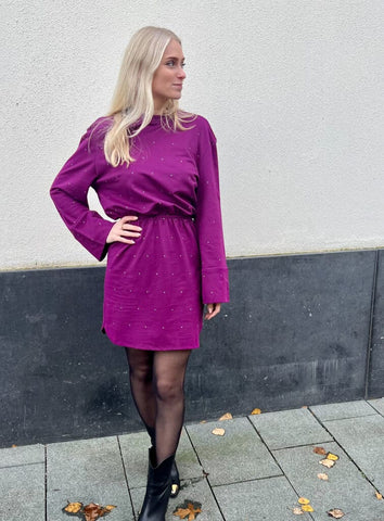 Knitted sweat dress Cheri - purple