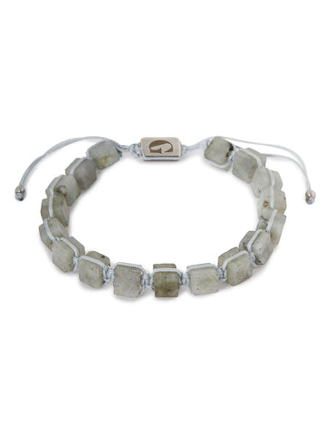 Grey square bracelet silver