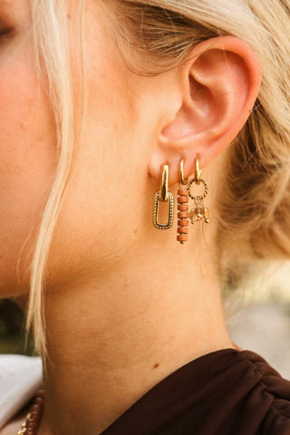 Single braided chain hoop gold