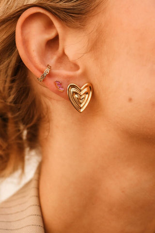 Single a lot of hearts hoop gold