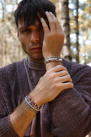 Marble white bracelet silver