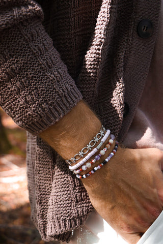 Oval dots bracelet silver
