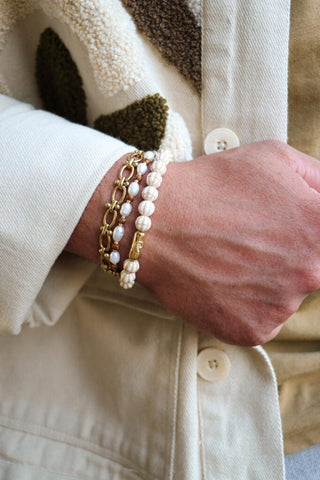 Oval dots bracelet gold