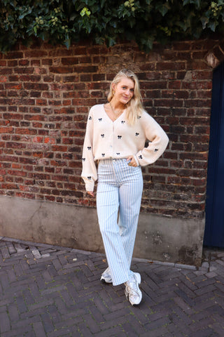 Yasbow ls embroided knit cardigan - birch