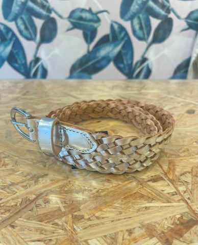 20660 braided belt women - silver