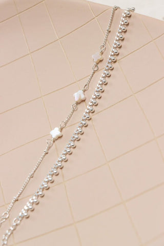 White clover anklet silver