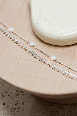 Baby dots anklet silver