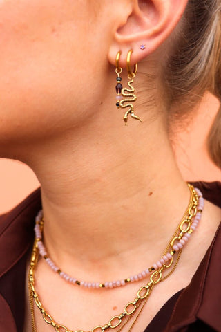 Single silly snake hoop gold