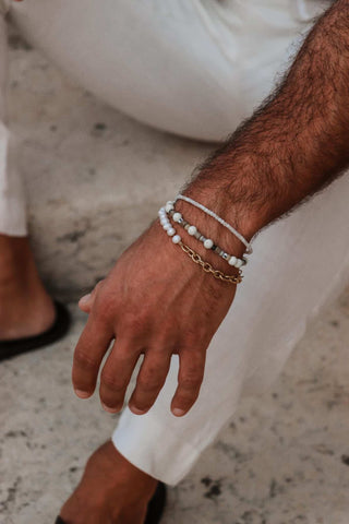 Half pearl bracelet gold