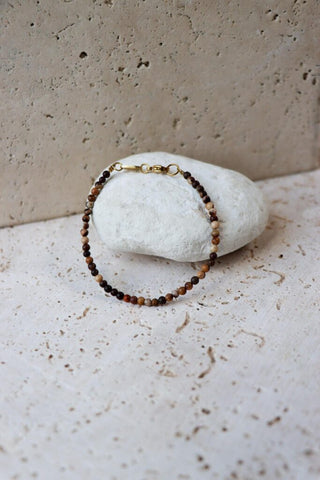 Mini brown bracelet gold