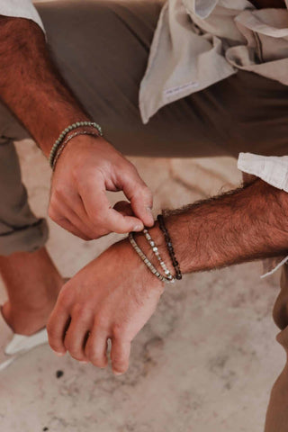 Rocky grey bracelet silver
