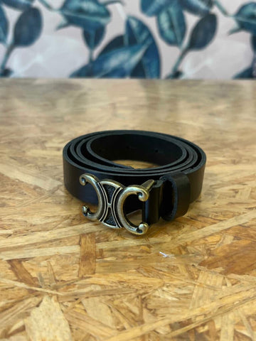 20850 Plain belt - black gold