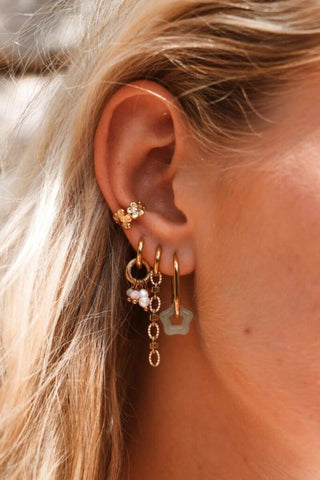 Flowers ear cuff gold