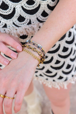 Terra grey bracelet gold