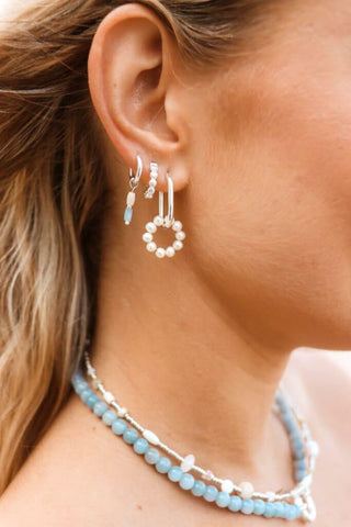 Single Ocean Terra hoop silver