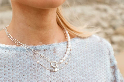 Pearl pearl pearl necklace silver