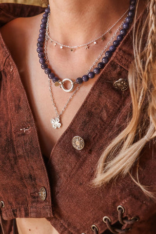 Indigo snake necklace silver