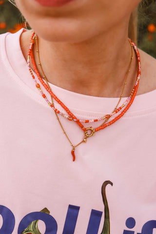 Coral Kiss Necklace Gold