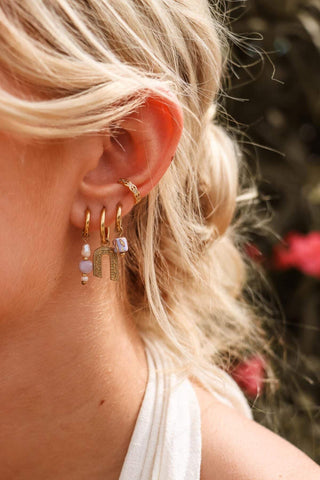 Single Misty Lilac Hoop Gold