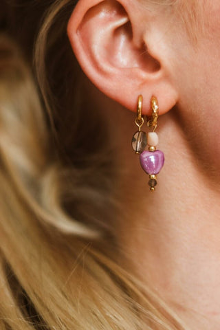 Single purple queen hoop gold