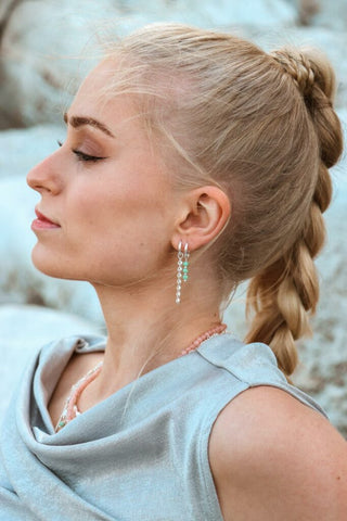 Single Baby shell hoop silver