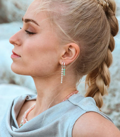 Single Seagreen hoop silver