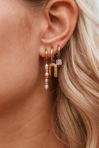 Single Rainbow Hoop Gold