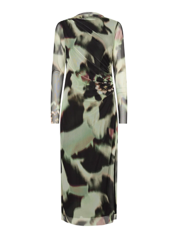Yaslomi ls long dress - dark olive - misa print