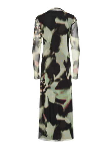 Yaslomi ls long dress - dark olive - misa print