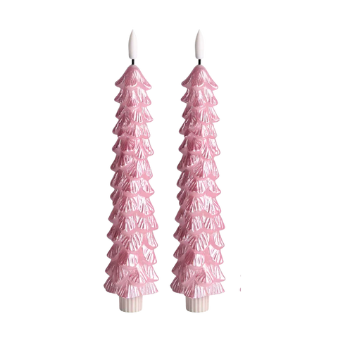 LED X-mas tree candle pink