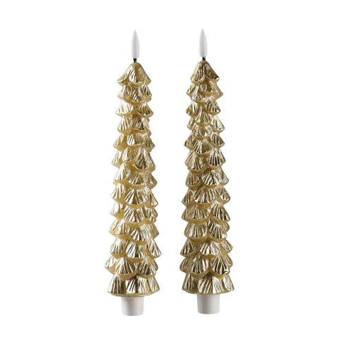 LED X-mas tree candle gold