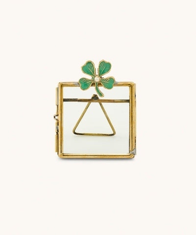 Lucky clover mini frame - green gold