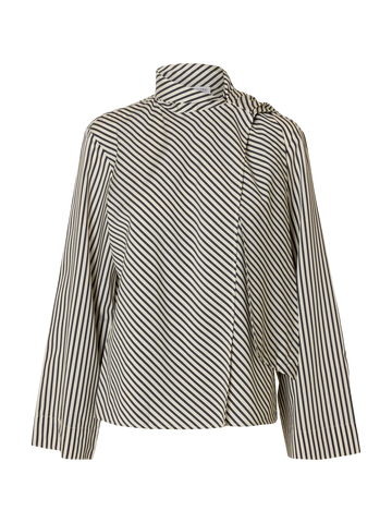 Slfcharlotte ls scarf top - angora stripe