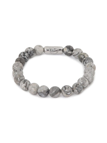 Marble grey bracelet silver