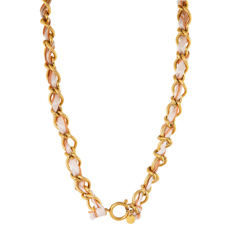 Summer knot beige necklace gold