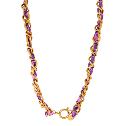 Summer knot violet necklace gold
