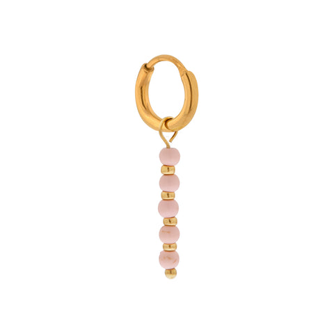 Single Pink Dottie Hoop Gold