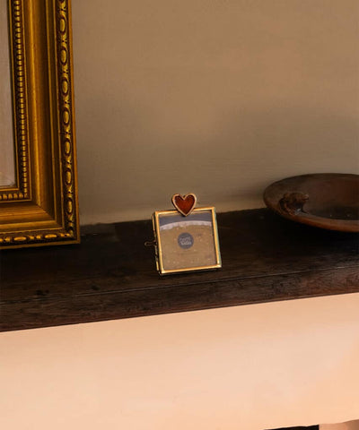 Pyar heart mini frame - red gold - doing goods