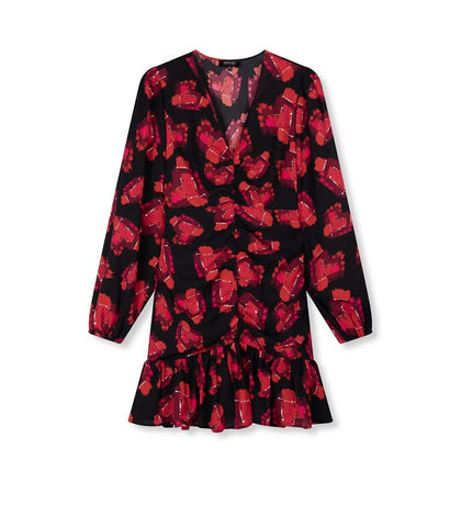 Knitted tight fit dress Sisi - red