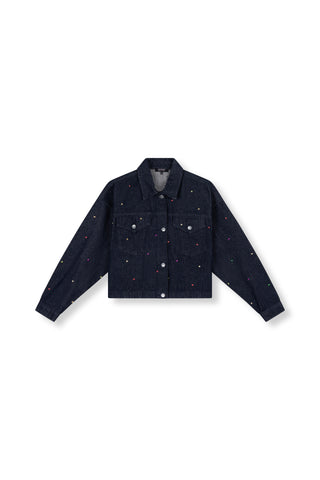 Studded denim jacket TRIXIE - Blue denim