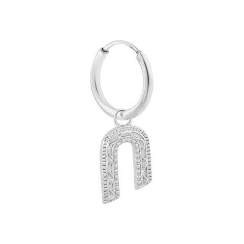 Single Rainbow Hoop Silver