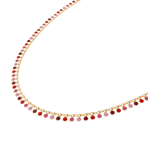 Red dots choker gold